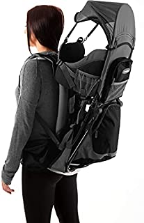 Premium Baby Backpack Carrier for Hiking with Kids  Carry your Child Ergonomically (Black/Grey)