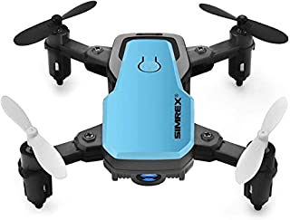 SIMREX X300C Mini Drone RC Quadcopter Foldable Altitude Hold Headless RTF 360 Degree FPV Video WiFi 720P HD Camera 6-Axis Gyro 4CH 2.4Ghz Remote Control Super Easy Fly for Training Blue