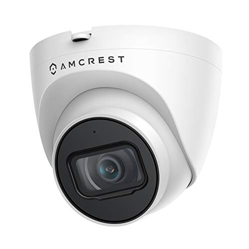 Amcrest 5MP UltraHD Outdoor Security IP Turret PoE Camera with Mic/Audio, 5-Megapixel, 98ft NightVision, 2.8mm Lens, IP67 Weatherproof, MicroSD Recording (256GB), White (IP5M-T1179EW-28MM)