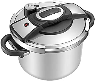 KRAMPAN One-Touch Pressure Cooker, Stainless Steel Pressure Cooker, 6 Quart Pressure Canner Cookware Dishwasher Safe, Fast Cooker for Kitchen