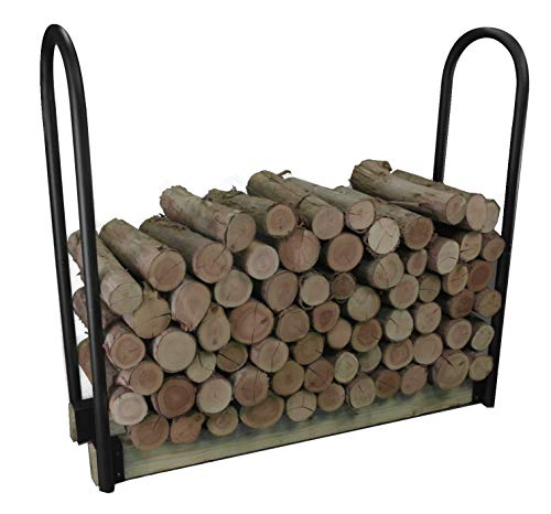 Firewood Log Rack Adjustable Bracket Kit, Fireplace Wood Storage Holder,Black Powder,Coated Steel, Outdoor and Indoor