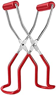 RestRelax Canning Jar Lifter | Canning Tongs with Red Rubber Grips | Stainless Jar Lifter Canning for kitchen | Canning Tongs Lifter for beginners | Safe and Secure Canning Jars lifter (1)