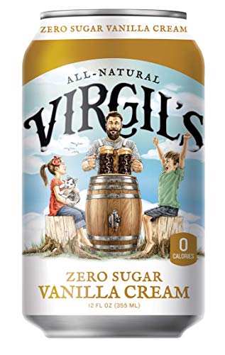 Virgils, Zero Sugar Vanilla Cream, Great Tasting Zero Calorie Keto Friendly Soda (24- 12oz cans)