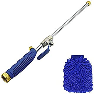 Buyplus Magic High Pressure Wand - Improved Power Washer Water Hose Nozzle, Hydro Water Jet, Glass Cleaner, Cleaning Gloves, Garden Sprayer Car Wash Window Washing, 2 Tips