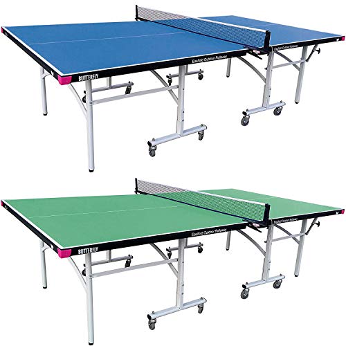 Butterfly Easifold Outdoor Ping Pong Table | Rolling Outdoor Table Tennis Table | 3 Year Warranty | 10 Minute Assembly | Great Bounce All Weather Ping Pong Table | Weatherproof Ping Pong Net