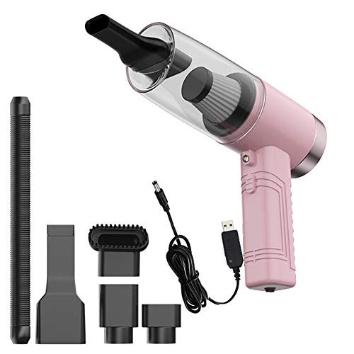 BOOM Car Vacuum Cordless with 120W High Power, Mini Vacuum Cleaner Handheld Powered with Li-Ion Battery Rechargeable Quick Charge Tech, for Home and Car Cleaning,Pink