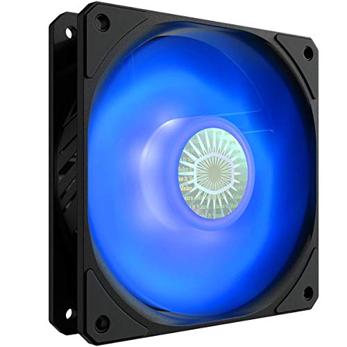 Cooler Master SickleFlow 120 V2 Blue Led 120mm Square Frame Fan with Air Balance Curve Blade Design, Sealed Bearing, PWM Control for Co, Sealed Bearing, PWM Control for Computer Case & Liquid Radiator