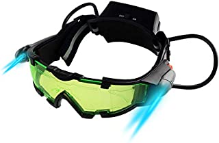 Yolyoo Night Vision Goggles, Adjustable Kids LED Night Goggles Flip-Out Lights Green Lens for Racing Bicycling, Skying to Protect Eyes Children's Day Gift