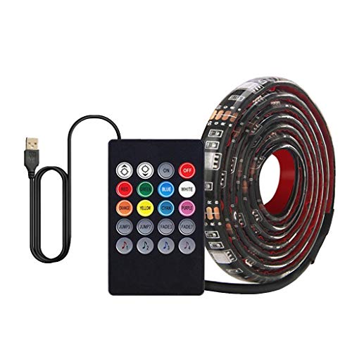 LED Strip Lights, RGB Color Changing Light Strip Kit with Remote for TV Decoration, Bright 5050 LEDs, Cutting Design, Easy Installation (3M)