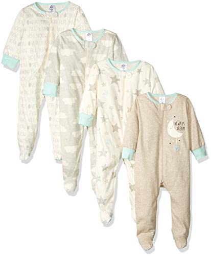 Gerber Baby 4 Pack Sleep'N Play Footie, Elephants, 3-6 Months