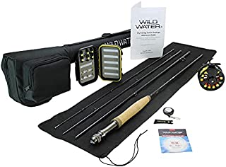 Wild Water Fly Fishing 9 Foot, 4-Piece, 5/6 Weight Fly Rod Complete Fly Fishing Rod and Reel Combo Starter Package