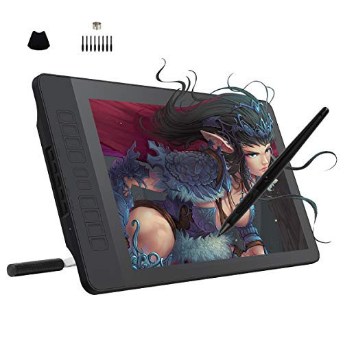 GAOMON PD1560 15.6 Inches 8192 Levels Pen Display with Arm Stand 1920 x 1080 HD IPS Screen Drawing Tablet with 10 Shortcut Keys