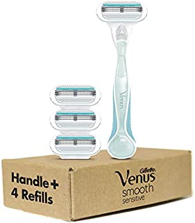 Gillette Venus Smooth Sensitive Women's Razor - 1 Handle + 4 Refills