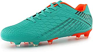 Hawkwell Men's Outdoor Firm Ground Soccer Cleats, Green PU, 8 M US