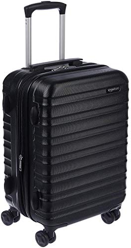 Amazon Basics Hardside Carry-On Spinner Suitcase Luggage - Expandable with Wheels - 21 Inch, Black