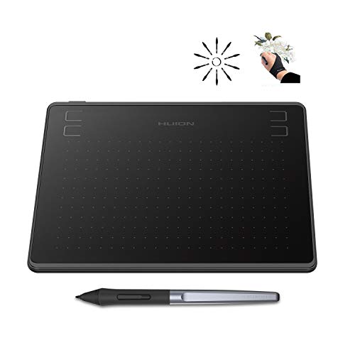 Huion HS64 Digital Graphics Drawing Tablet Android Support with Battery-Free Stylus 8192 Pressure Sensitivity 4 Express Keys for Beginner, 6.3x4inch