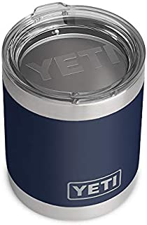 YETI Rambler 10 oz Lowball, Vacuum Insulated, Stainless Steel with Standard Lid, Navy