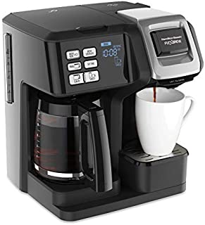 Hamilton Beach FlexBrew Trio Coffee Maker, 2-Way Single Serve & Full 12c Pot Compatible with K-Cup Pods or Grounds, Combo, Black (49976)