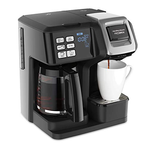 Hamilton Beach FlexBrew Trio Coffee Maker, 2-Way Single Serve & Full 12c Pot Compatible with K-Cup Pods or Grounds, Combo, Black (49976)