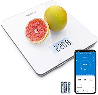 RENPHO Digital Food Scale, Kitchen Scale for Baking, Cooking and Coffee Scale with Nutritional Calculator for Keto, Macro, Calorie and Weight Loss with Smartphone App, White