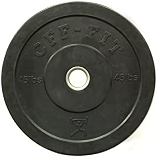 CFF Rubber Bumper Plates, Black, 15 lb