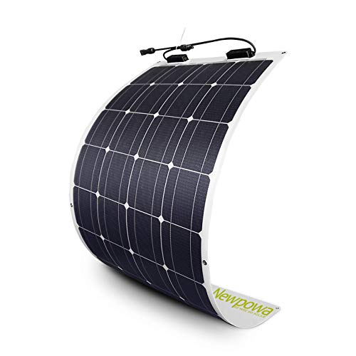 Newpowa 100W 100 Watt Semi-Flex Solar Panel 12 Volt Flexible Extremely ETFE Monocrystalline Ultra Lightweight Module RV Marine