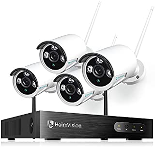 heimvision HM241 1080P Wireless Security Camera System, 8CH NVR 4Pcs Outdoor WiFi Surveillance Camera with Night Vision, Waterproof, Motion Alert, Remote Access, No Hard Disk