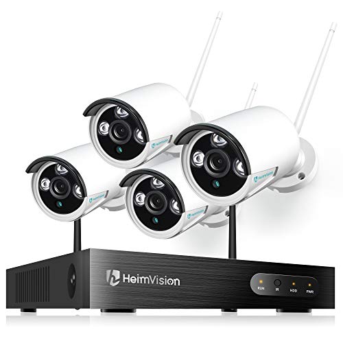 heimvision HM241 1080P Wireless Security Camera System, 8CH NVR 4Pcs Outdoor WiFi Surveillance Camera with Night Vision, Waterproof, Motion Alert, Remote Access, No Hard Disk