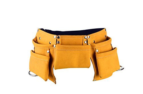 Kids Tool Belt, Child's Tool Apron, Candy Pouch For Costumes Dress Up Role Play (Yellow)