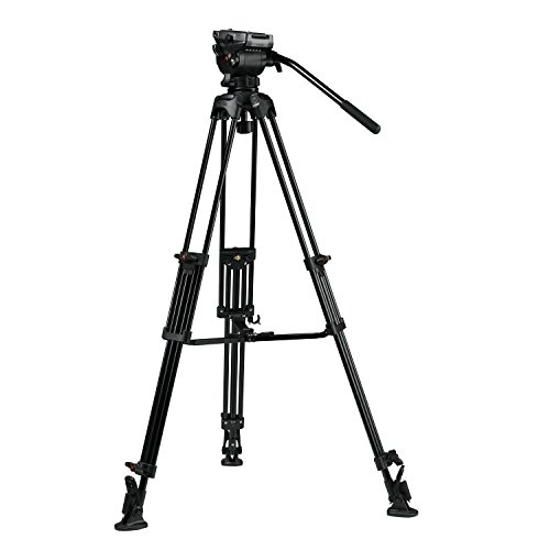 Ikan 3 Section Lightweight Aluminum Video Tripod Kit w/GH04 Fluid Pan/Tilt Head, Maximum Height 65