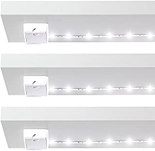 Luminoodle Click AA Battery Powered LED Push Lights - 3-Pack - for Kitchen, Closet, Pantry, Shelf Lighting - 36in. Wireless Stick Anywhere Adhesive String Tap Lights - Warm White (2700K)