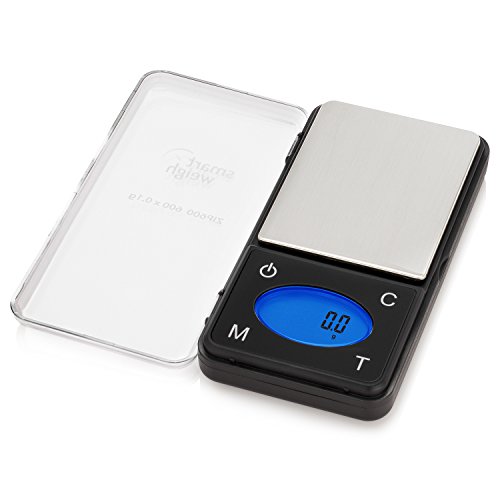 Smart Weigh ZIP600 Ultra Slim Digital Pocket Scale with Counting Feature,Gram Scale and Ounce Scale, 600g by 0.1g Accuracy