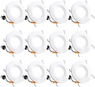 12 Pack 5/6 Inch LED Recessed Lighting, Baffle Trim, CRI90, 15W=100W, 1100lm, 5000K Daylight White, Dimmable Recessed Lighting, Damp Rated LED Recessed Downlight, ETL Listed