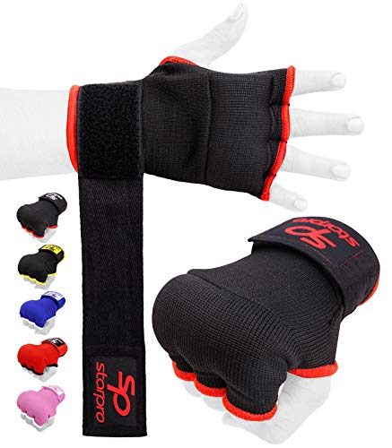 Starpro Boxing Hand Wraps - Padded Cotton Gloves - Multi Colors - Wrist Wraps, Fist and Thumb Protection - Kickboxing and Martial Arts Training