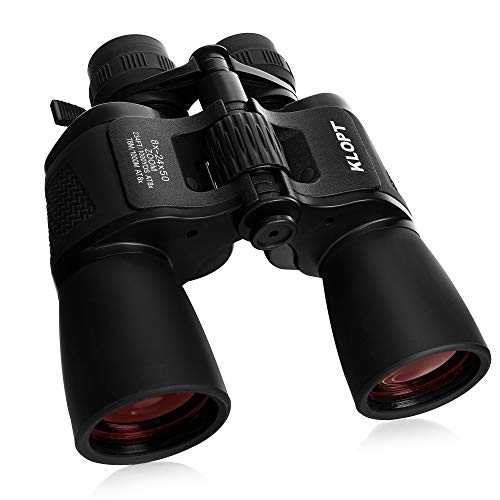 KLOPT Zoom Binoculars 8x-24x50mm Bird Watching Binoculars for Adults BAK4K Prism Porro Prism Binoculars Zoom Binoculars for Hunting FMC Lens Astronomy Binoculars Carrying Case + eBook by KLOPT