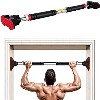 LADER Doorway Pull Up Bar and Chin Up Bar,Upper Body Workout Bar No Screw Installation for Home Gym Exercise Fitness with Level Meter and Adjustable Width,up to 440 lbs (Black)