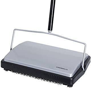 Casabella Floor & Carpet Sweeper Non Electric Manual Cleaner - Stainless