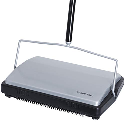 Casabella Floor & Carpet Sweeper Non Electric Manual Cleaner - Stainless