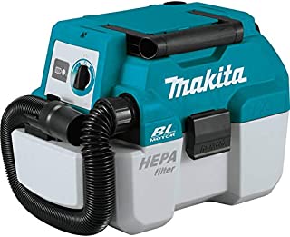 Makita XCV11Z 18V LXT Lithium-Ion Brushless Cordless 2 Gallon HEPA Filter Portable Wet/Dry Dust Extractor/Vacuum, Tool Only