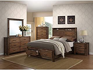 ACME Merrilee Queen Bed w/Storage - 21680Q - Oak