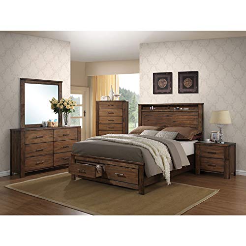 ACME Merrilee Queen Bed w/Storage - 21680Q - Oak