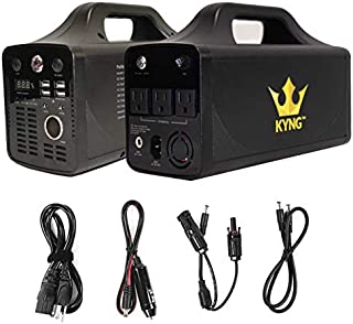 KYNG Power Solar Generator Portable Power Station 500W UPS Battery for Emergency, Tradeshow Battery Powered Inverter 12V, 3 AC, 4 USB Outlets FREE Solar Panel Cable, Camping, CPAP, 280wh