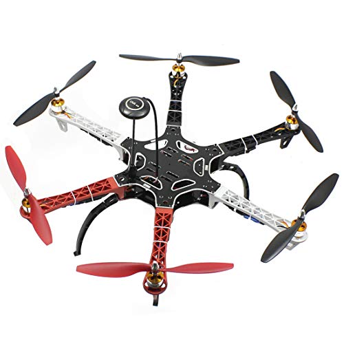 QWinOut F550 DIY Drone Kit 6-Axle 550mm Hexacopter Frame Kit with PIX 32Bit Fight Controller+7M GPS +Simonk 30A ESC + A2212 15T 930KV Motor