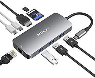 USB C Adapters for MacBook Pro/Air,Mac Dongle with 3 USB Port,USB C to HDMI, USB C to RJ45 Ethernet,MOKiN 9 in 1 USB C to HDMI Adapter,100W Pd Charging, USB C to SD/TF Card Reader USB C Hub