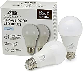 Hamilton Hills Garage Door LED Bulbs | Replacement Lights for Opener Damp Weather Resistant 4000K 2PK