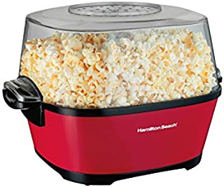 Hamilton Beach Electric Hot Oil Popcorn Popper, Healthy Snack Maker, 24 Cups, Red (73302)