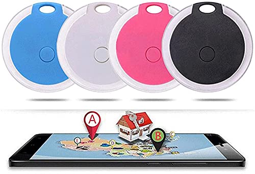 HomeSweety 4 Packs Mini Dog GPS Tracking Device, No Monthly Fee App Locator, Round Portable Bluetooth Intelligent Anti-Lost Device for Luggages/Kid/Pet Bluetooth Alarms (4 Packs)