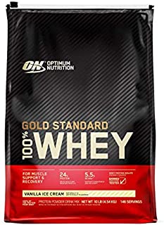 Optimum Nutrition Gold Standard 100% Whey Protein Powder, Vanilla Ice Cream, 10 Pound (Packaging May Vary)