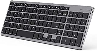 Bluetooth Keyboard for Mac OS, Jelly Comb Ultra Slim Wireless Keyboard for Mac OS/iOS/iPad OS Rechargeable Bluetooth Keyboard MacBook, MacBook Air/Pro iMac, iPhone, iPad Pro-Black and Gray