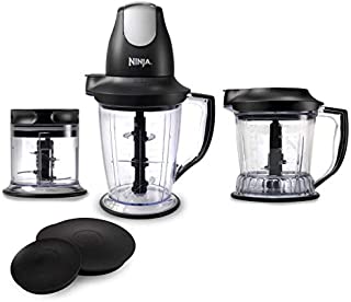 Ninja Blender/Food Processor with 450-Watt Base, 48oz Pitcher, 16oz Chopper Bowl, and 40oz Processor Bowl for Shakes, Smoothies, and Meal Prep (QB1004)